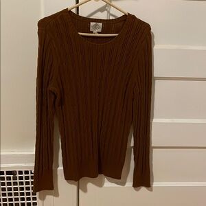 Brown Cable Knit Sweater